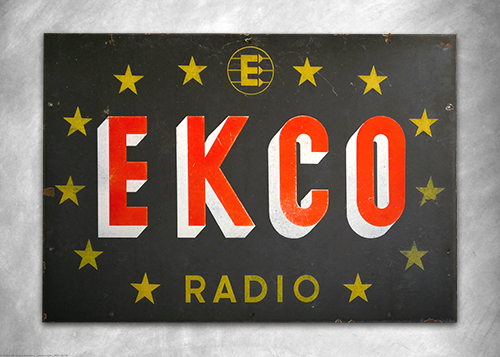 Ekco Radio Vintage Skylt